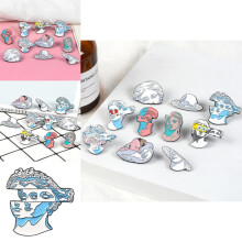 Trendy zomer 2021 schedelbroche badge verfijnde geometrische vorm voor mannen en vrouwen