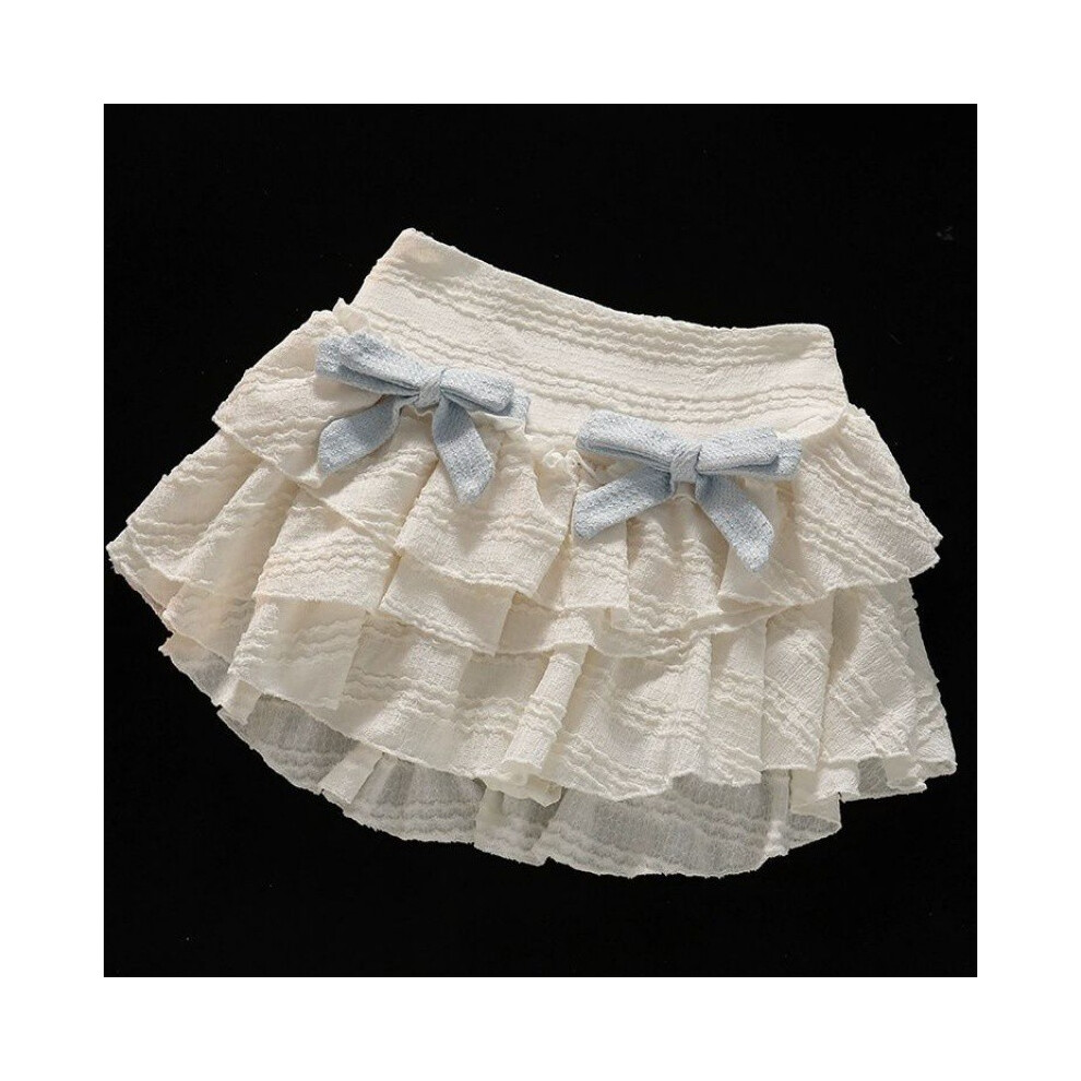 (Skirt, 170cm/66.93in) Two Cotton Cute Piece Princess Outfit For Girls With Lace Details And Bowknot Cake Skirt For Ages Plus 8-image-OPC-PGW6FGX-NEW