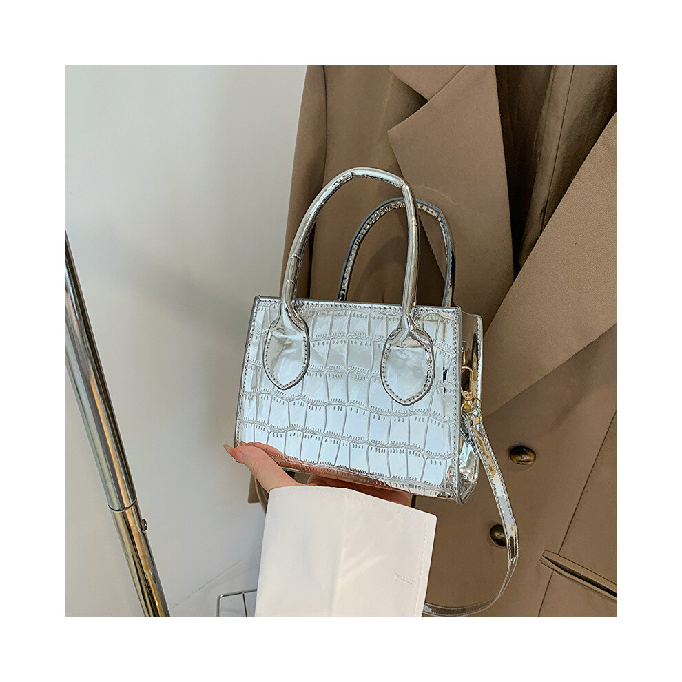 (Silver) Style Korean Fashionable Pu Leather Shoulder Bag For Women Medium Size Zipper With-image-OPC-PGW6FVP-NEW