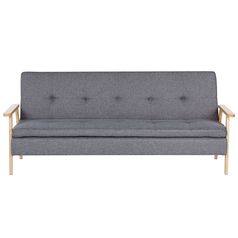 Sofa Bed TJORN Fabric Grey 3 Seater