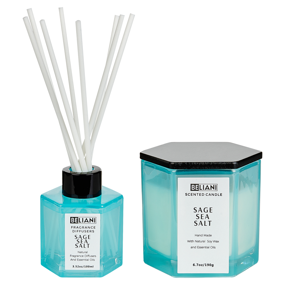 Scented Candle with Fragrance Reed Diffuser CLASSY TINT Soy Wax Fresh Notes