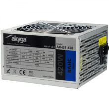 ATX 420W Strømforsyning Akyga Basic AK-B1-420 Blæser 12cm P4 3xSATA