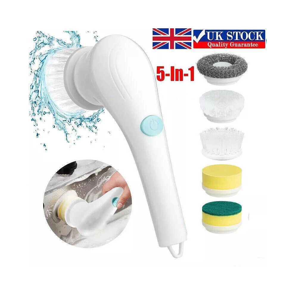 5 In 1 Handheld Electric Spin Scrubber Cleaning Brush Rotating Cleaner