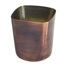 French Fry Cup 9cm Stainless Steel Antique Copper Mirror Finish Square Mouth