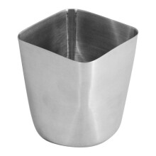 French Fry Cup 9cm Stainless Steel Satin Finish Square Mouth Serving Dish