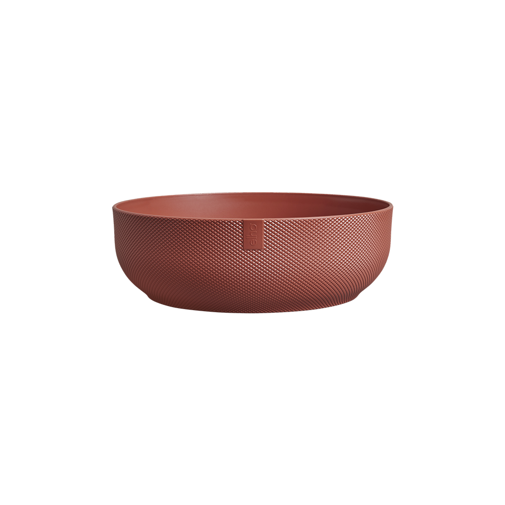 Elho Group Jazz Bowl 28Cm Tuscan Waterproof Recycled Plastic Planter Pot Indoor Use Red