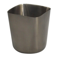 French Fry Cup 9cm Stainless Steel Black Mirror Finish Square Mouth