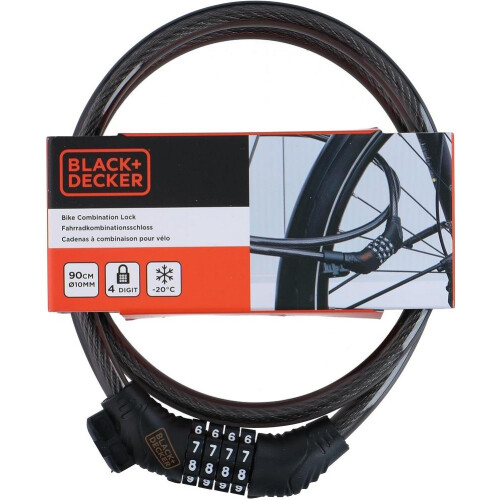 Bike Lock 90cm Cable 4 Digit Combination Weatherproof Medium Size Indoor Use