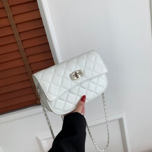 (White) Fashion Quilted Forward Pu Leather Crossbody Bag For Women Bag Trend Shoulder