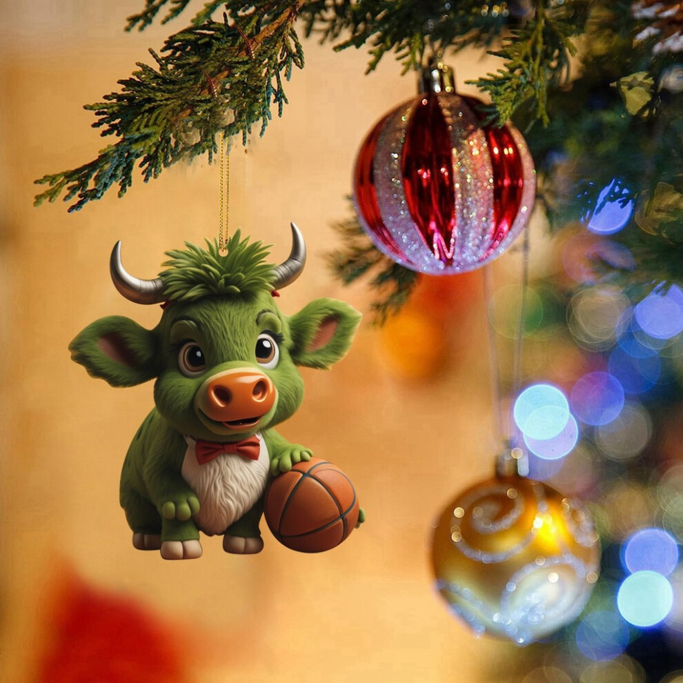 (8) Unique Cow Acrylic Car Pendant Decoration For Christmas Cheer Atmosphere Festive And-image-OPC-PGW7JGM-NEW