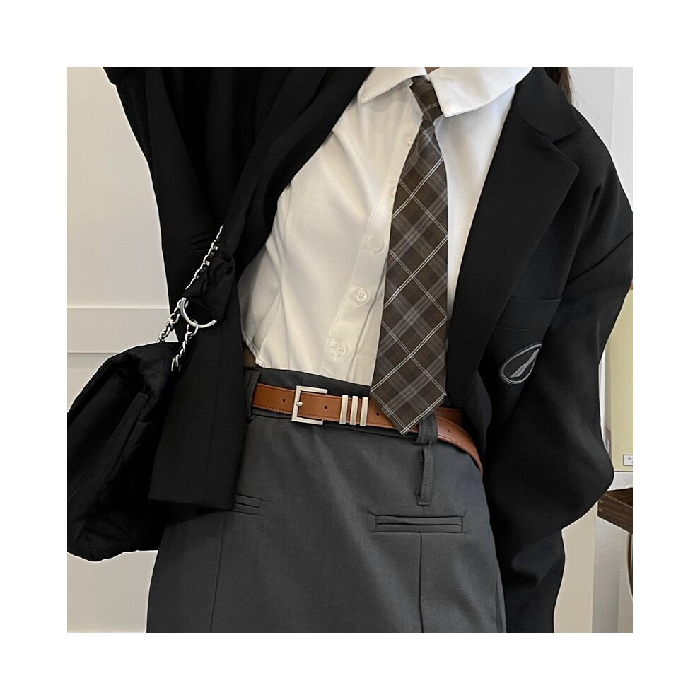 (Triple Ring Brown) Black Womens Modern No Hole Jeans Combining Chic Design Functionality Practical With-image-OPC-PGW7K82-NEW