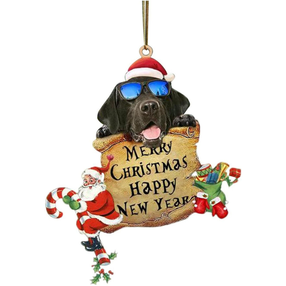 (6) Acrylic Fun Doublesided Christmas Ornament Playful Dog Design Car Interior For-image-OPC-PGW7QQG-NEW