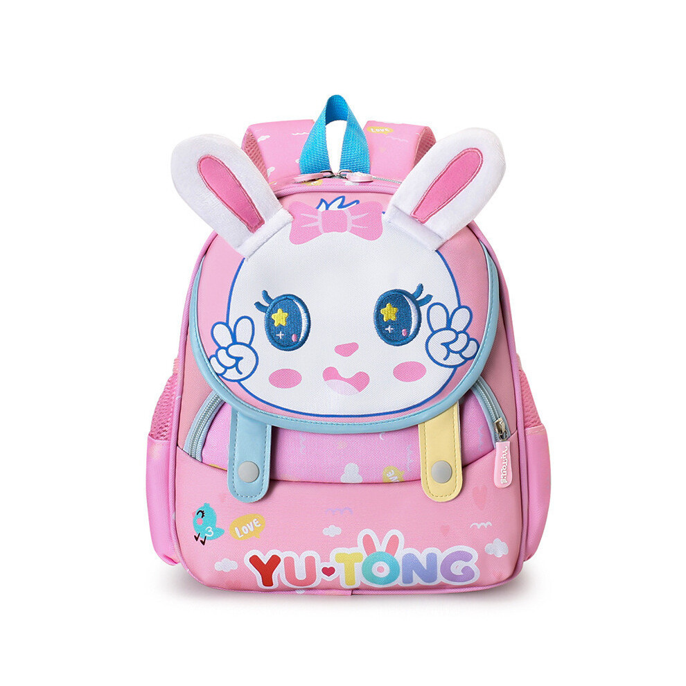 (Pink) Schoolbag Children Rabbit Monkey Patterns Backpack Nylon Material Multicolour-image-OPC-PGW7TZ5-NEW