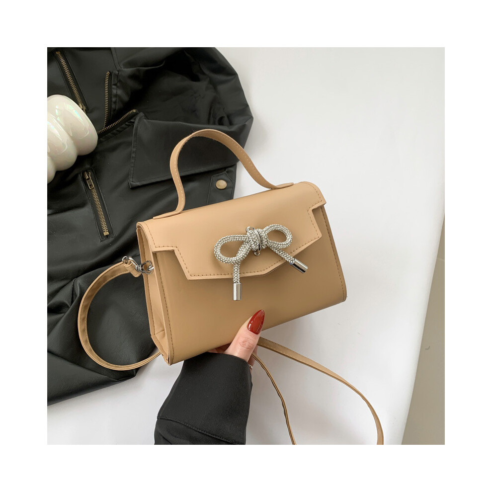 (Khaki) Trendy Style Street Pu Leather Crossbody Bag Handbag Korean Minimalist