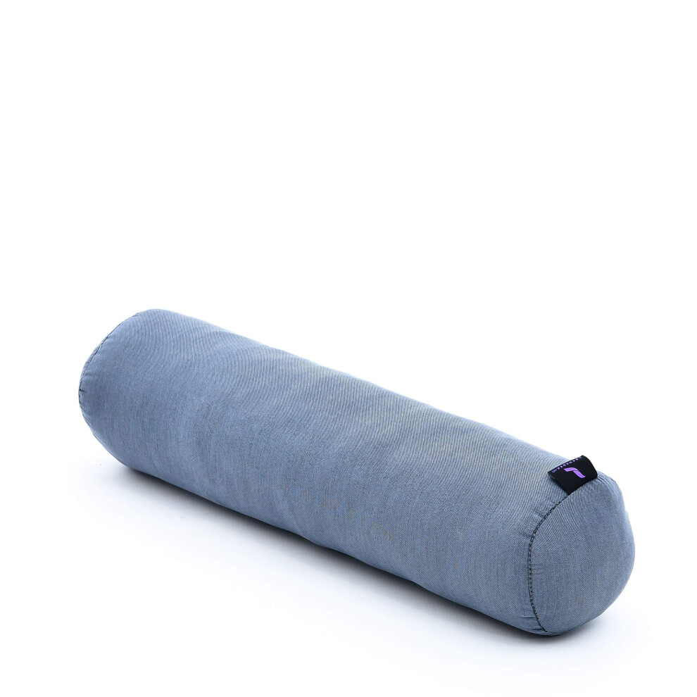 Leewadee Yoga Bolster - Coussin cervical ind   formable pour une lecture confortable en kapok 50 x 15 x 15 cm Anthracite