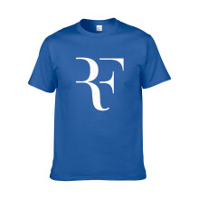 (Royal Blue,L)Roger Federer Tshirt Herren Mode Shirt Baumwolle Sommer Tshirt Print Wear Tee Tops
