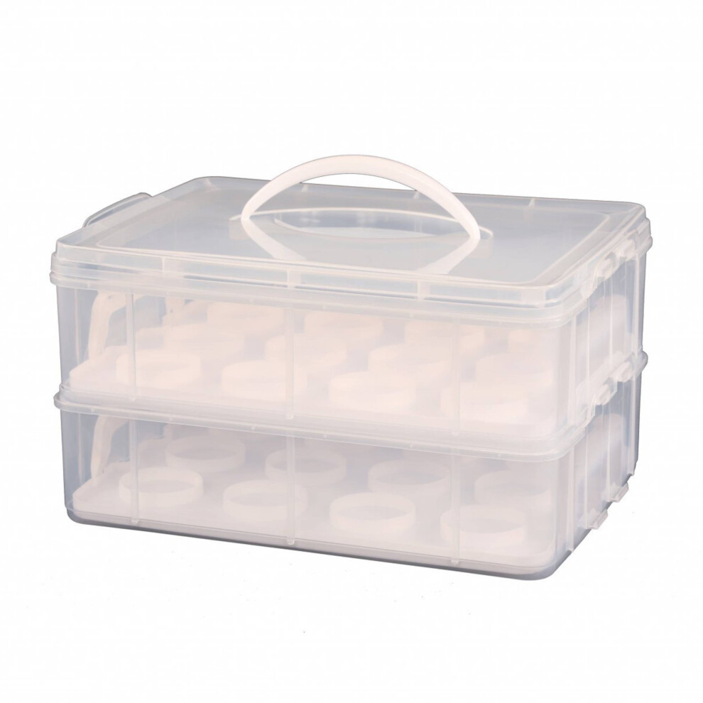Oypla 2 Tier Cupcake Cake Holder Portable Storage Carrier Box