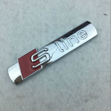(Silver)3D S Line Sline Kühlergrill Sport Emblem Badge Karosserie Aufkleber für Audi A3 A4 B6 B8 B5 B7