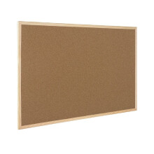 KF03566 Lightweight Cork Noticeboard 400x600mm - Wood Frame, Easy Mounting - Includes Wall Fixing Kit & 6 Push Pins