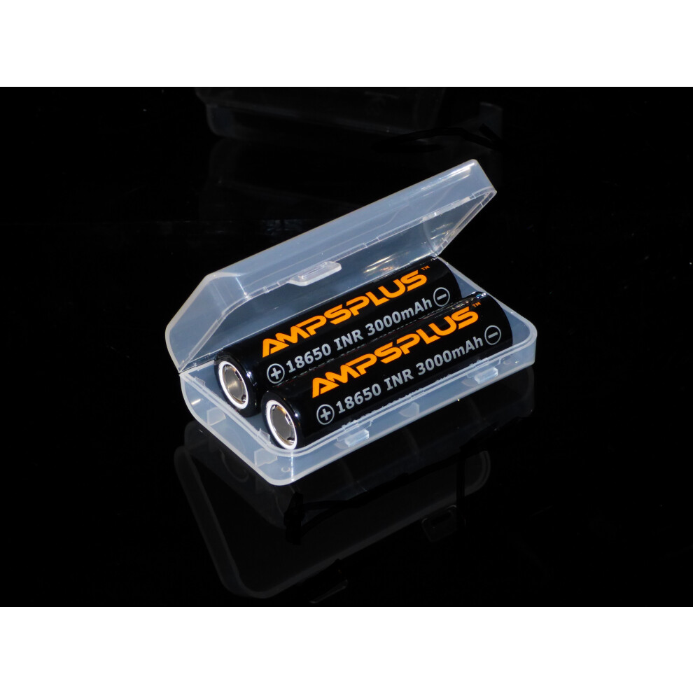 2x Ampsplus 2HG 18650 3000mAh 20A 3.7V Battery Flat