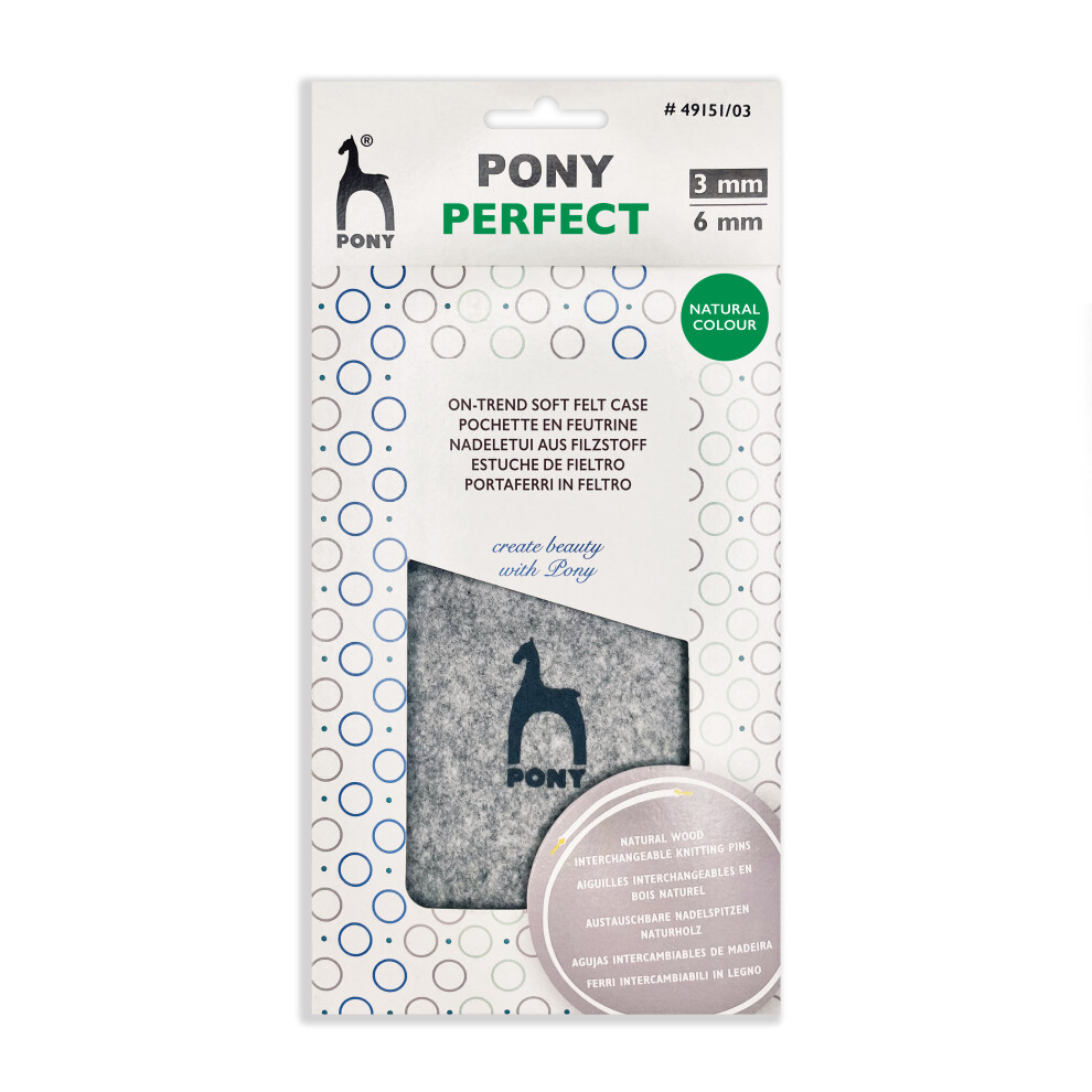 Pony Perfect Knitting Pins Double-Ended Sets of Five In Felt Case: Assorted Sizes P49151