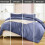 (Washed Blue, Double Size Set) 4PC Dyed Duvet Cover Bedding Set with Fitted Sheet 1