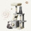 (Light Grey/Beige-107CM) Grey Cat Tree With Doors, Hammock, Scratching Post-53/70/107/162/131CM 1