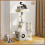 (Light Grey/Beige-107CM) Grey Cat Tree With Doors, Hammock, Scratching Post-53/70/107/162/131CM 4