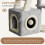 (Light Grey/Beige-107CM) Grey Cat Tree With Doors, Hammock, Scratching Post-53/70/107/162/131CM 5