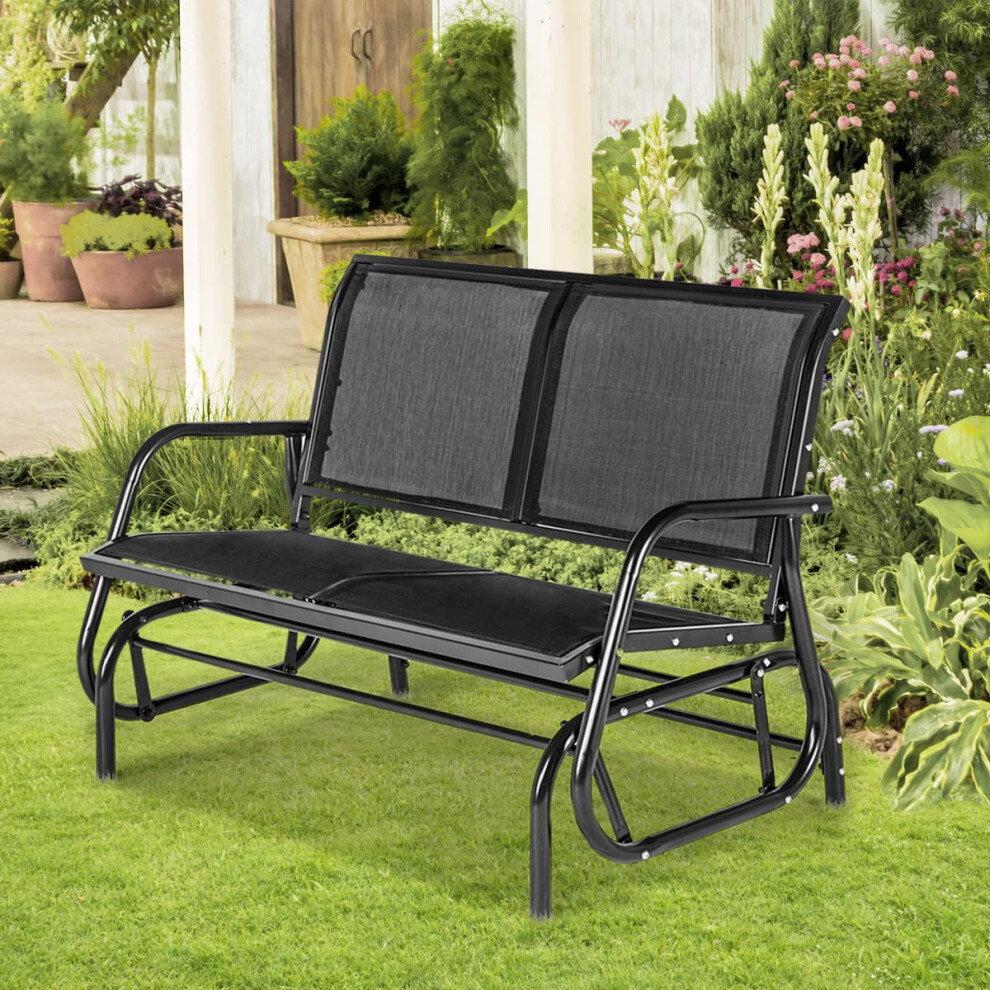 YODOLLA  2 Seater Garden Glider Bench, Steel Glider Chair