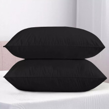 (Plain Pillowcases Pack of 2, Black) Hotel Quality Pillowcases Anti-Allergic Luxury Pillow Covers Pack of 2,4,6