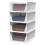 Wardrobe Storage Organiser 4 Pack Stackable Plastic Drawers, Folding Shelves for Clothes, Bedroom, Cupboard & Home 1