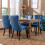 (Blue) Set of 4 Lux Velvet Kitchen Dining Chairs Knocker 3