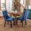 (Blue) Set of 4 Lux Velvet Kitchen Dining Chairs Knocker 4