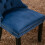 (Blue) Set of 4 Lux Velvet Kitchen Dining Chairs Knocker 6