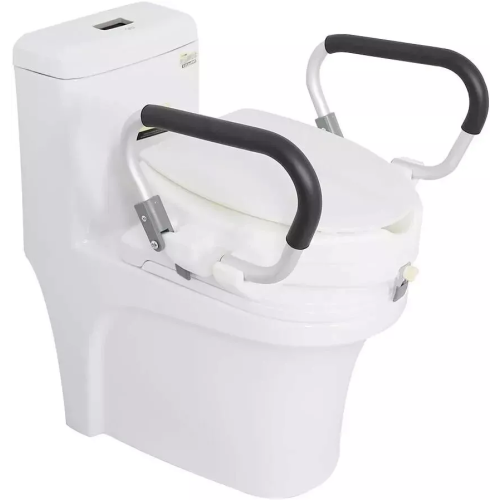 Adjustable Raised Toilet Seat Raiser With Arms Universal Elevated Disability Aid 2