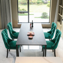 (Green) Set of 4 Lux Velvet Kitchen Dining Chairs Knocker