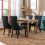 (Black) Set of 6 Velvet Upholstered Kitchen Dining Chairs 3