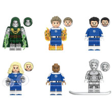 6PCS Superhero Minifigures Doctor Doom Human Torch Building Blocks for Kids Fit Lego