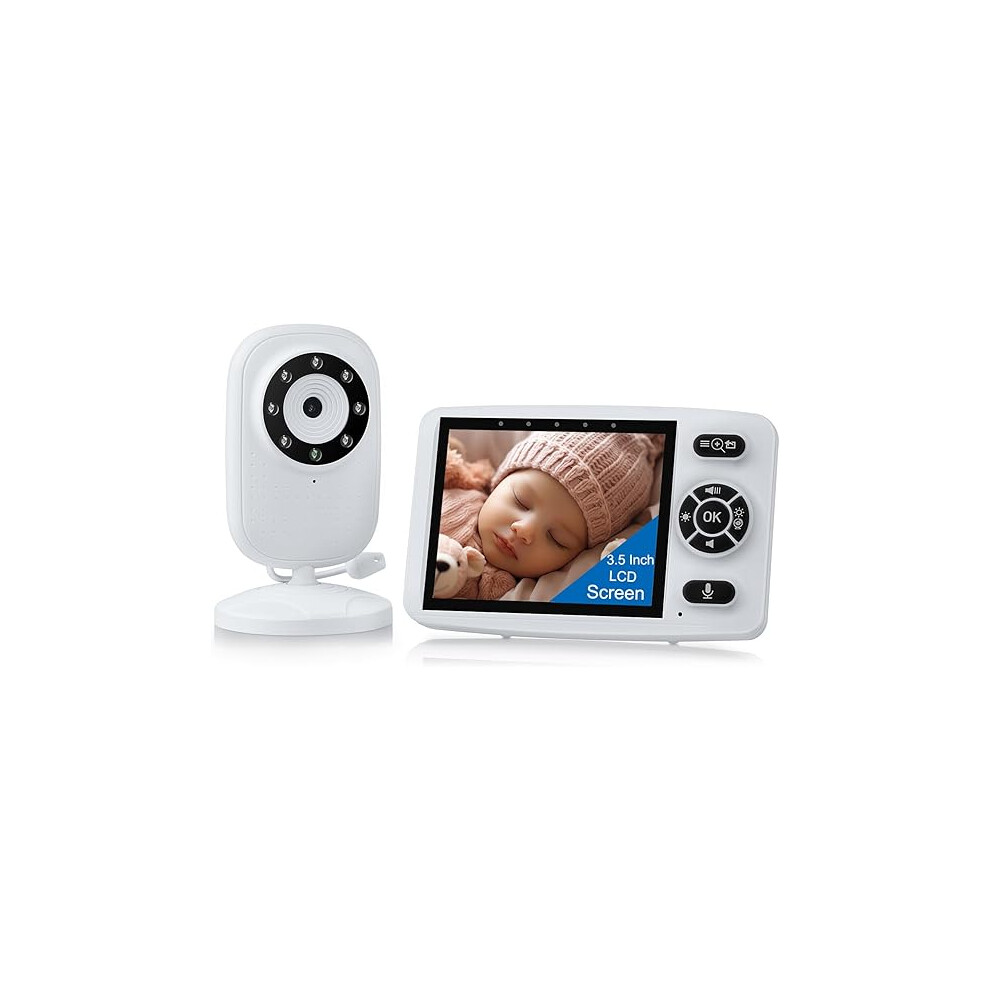 Baby Monitor with Camera and Night Vision No Wifi, 3.5-inch Screen Wireless Video Monitor, VOX Mode, 2-Way Audio, 3 Lullabies, Temperature Monitoring