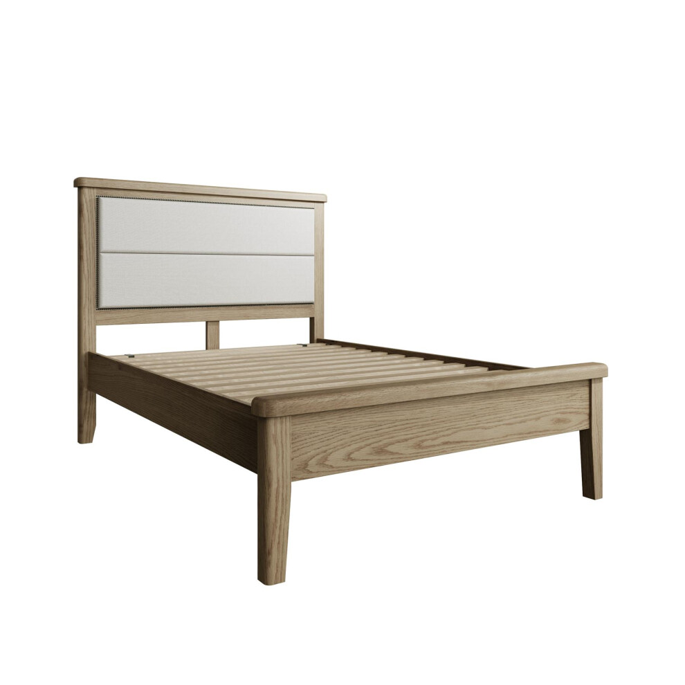 Holcombe Solid Wood Double Bed Frame Wooden Slats Bedroom Furniture