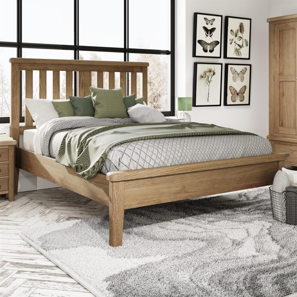 Holcombe Solid Wood King Size Bed Frame Wooden Slats Bedroom