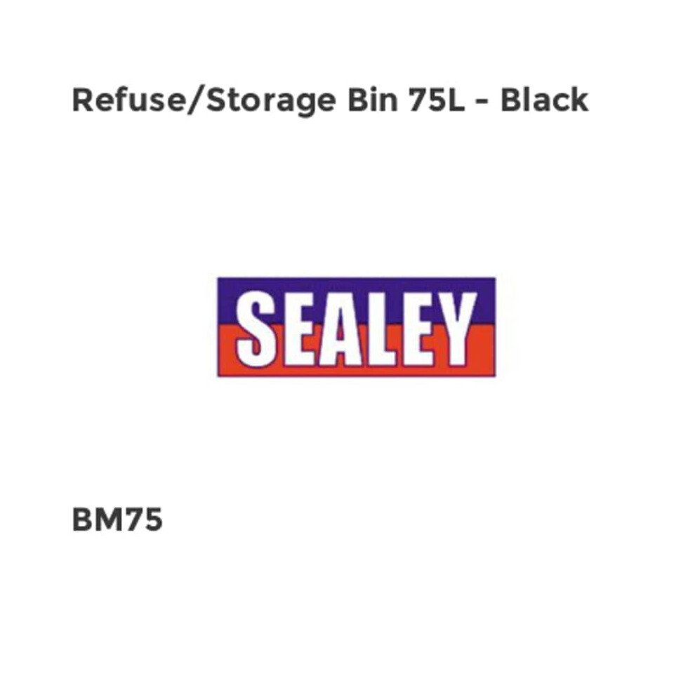Sealey Refuse/Storage Bin 75L - Black