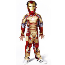 (#4 Gold Iron Man(2pcs),M(120-130cm))Halloween Kinder Kostüm Superheld Batman Superman Kinder Junge Mädchen Anzug Cosplay