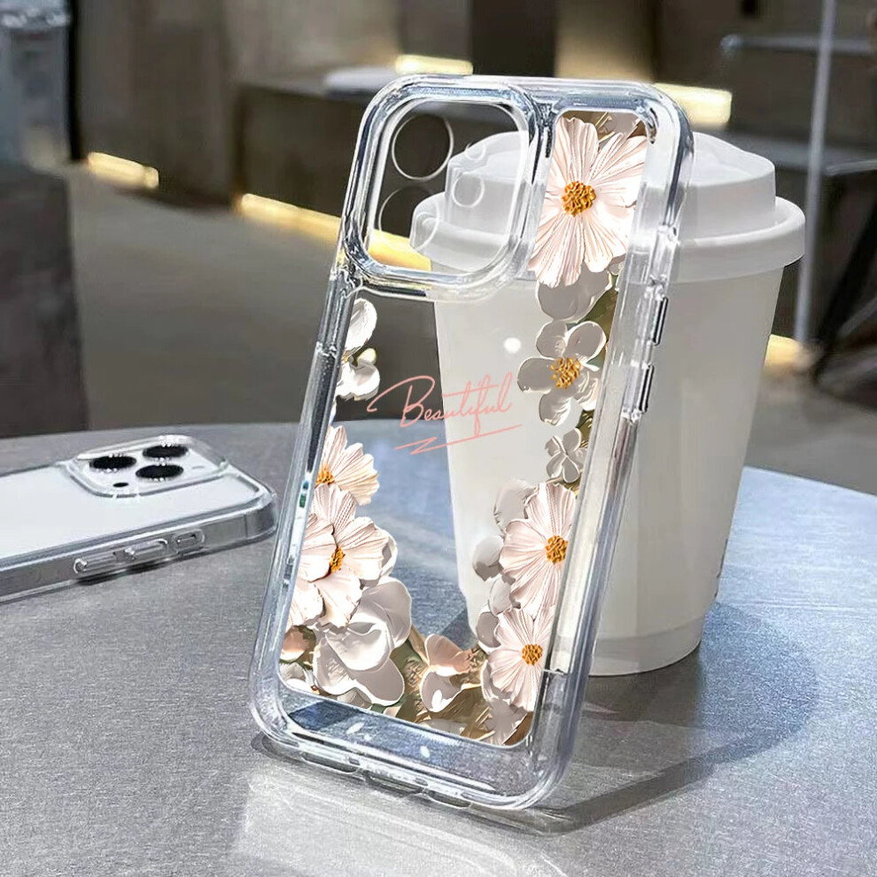 (01Td14, For Iphone 16 Pro) Rose Flower Clear Phone Case For Iphone 16 15 14 Pro Max Shockproof 6288679381529