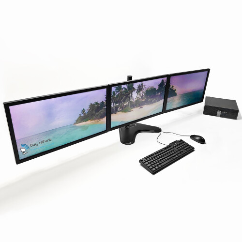 Refurbished specola Triple Screen PC Computer Setup Desktop 480 SSD  i5  Windows 11 Wi-fi 2