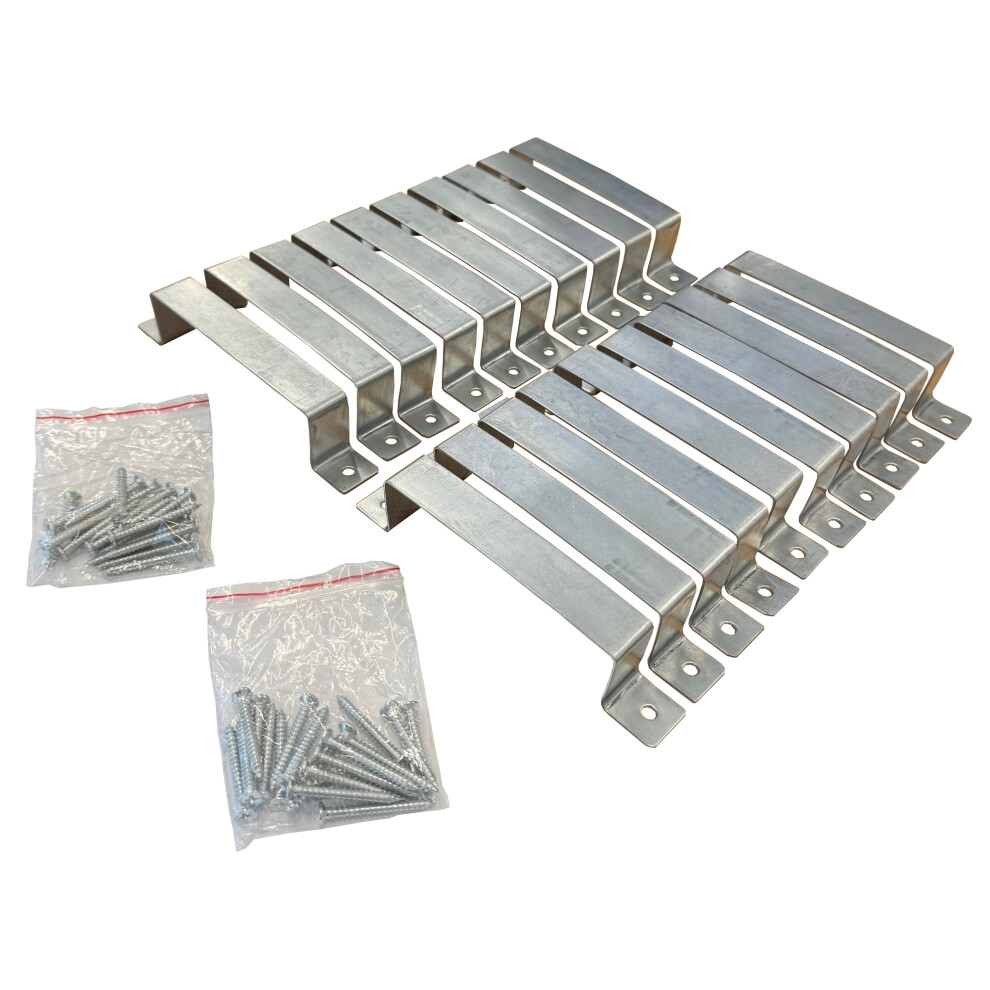 Fence Panel Security Bracket Set (20 Pack) Galvanized Steel Post Clips