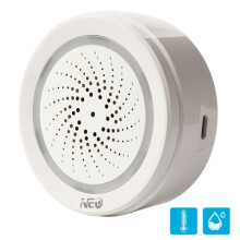 NEO NAS-AB02WT WiFi USB Alarmsensor mit Temperatur- und Feuchtigkeitssensor, ohne Batterie
