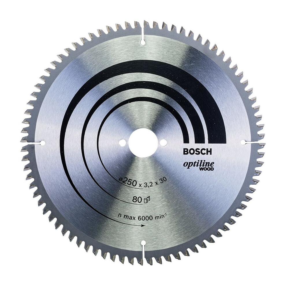 2608640645 Optiline Wood 250 x 30mm Circular Saw Blade 80T
