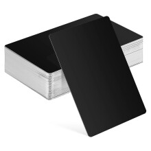 (As show, One size) 50pcs Metal Business Cards Engraving Blank Business Cards DIY Name Cards Metal Cards